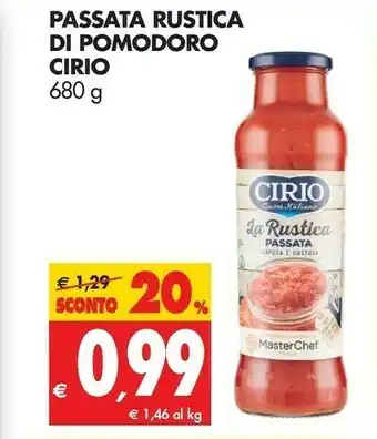 Tigros Cirio La Rustica Passata 680 G(ml) offerta