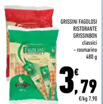 Conad GRISSINI FAGOLOSI RISTORANTE GRISSINBON classici - rosmarino 480 g offerta