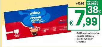 Iper La Grande Lavazza caffe macinato crema e gusto espresso classico offerta