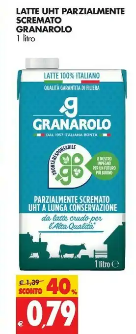 Tigros Granarolo Latte UHT Parzialmente Scremato A Lunga Conservazione 1000 G(ml) offerta
