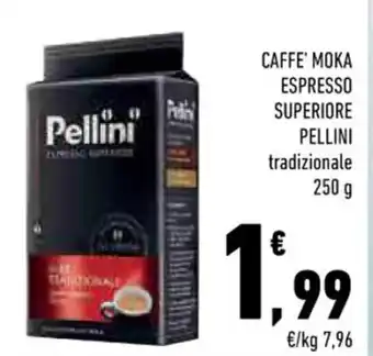 Conad CAFFE' MOKA ESPRESSO SUPERIORE PELLINI tradizionale 250 g offerta