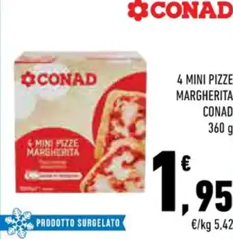 Conad 4 MINI PIZZE MARGHERITA CONAD 360 g offerta