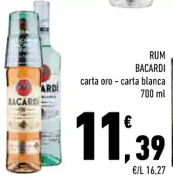 Conad RUM BACARDI carta oro-carta blanca 700 ml offerta