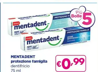 Acqua & Sapone Mentadent Dentifricio Protezione Famiglia 75 Ml offerta