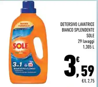 Conad DETERSIVO LAVATRICE BIANCO SPLENDENTE SOLE 29 lavaggi 1,305 L offerta