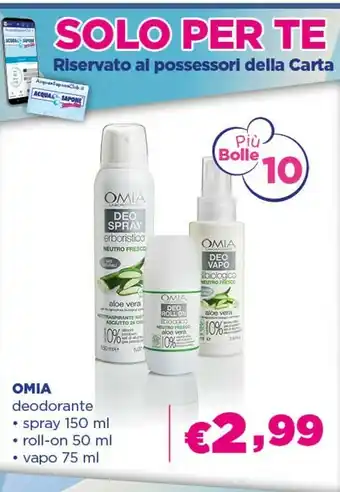 Acqua & Sapone Omia Deodorante offerta