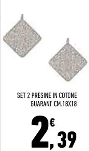 SET 2 PRESINE IN COTONE GUARANI CM.18X18