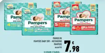 Conad PANNOLINI PAMPERS BABY DRY - MUTANDINO PAMPERS assortiti offerta