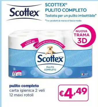 Acqua & Sapone Scottex Pulito Completo Carta Igienica 2 Veli 12 Maxi Rotoli offerta