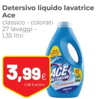 Coop Detersivo liquido lavatrice Ace 1,35 litri offerta