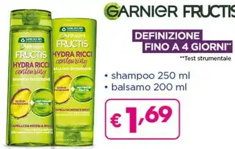Acqua & Sapone Garnier Shampoo 250 Ml/ Balsamo 200 Ml Fructis offerta