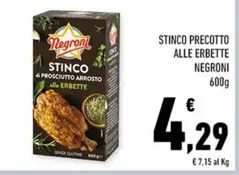 Conad STINCO PRECOTTO ALLE ERBETTE NEGRONI 600g offerta