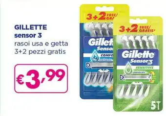 Acqua & Sapone Gillette Sensor 3 Rasoi Usa E Getta offerta
