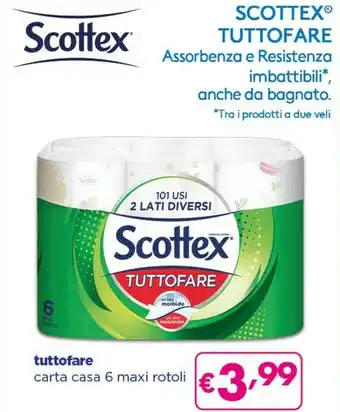 Acqua & Sapone Scottex Tuttofare Carta Casa 6 Maxi Rotoli offerta