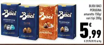 Conad BIJOU BACI PERUGINA amaretto 150g/ vari tipi 200g offerta