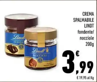 Conad CREMA SPALMABILE LINDT fondente/ nocciole 200 g offerta