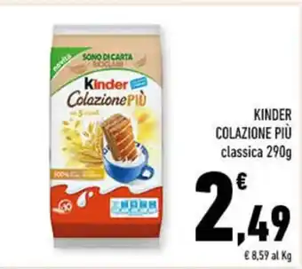 Conad KINDER COLAZIONE PIÙ classica 290g offerta