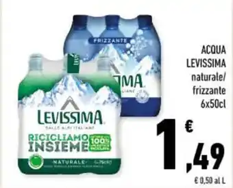 Conad ACQUA LEVISSIMA naturale/ frizzante 6x50cl offerta