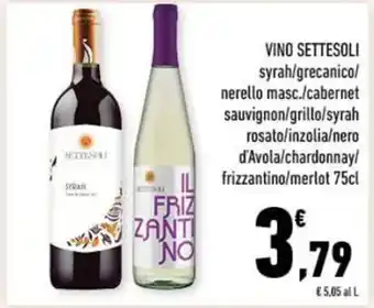 Conad VINO SETTESOLI syrah/grecanico/ nerello masc. 75cl offerta