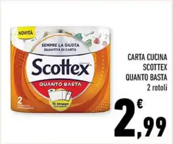 Conad CARTA CUCINA SCOTTEX QUANTO BASTA 2 rotoli offerta