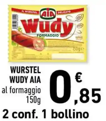 Conad WURSTEL WUDY AIA al formaggio 150 g offerta