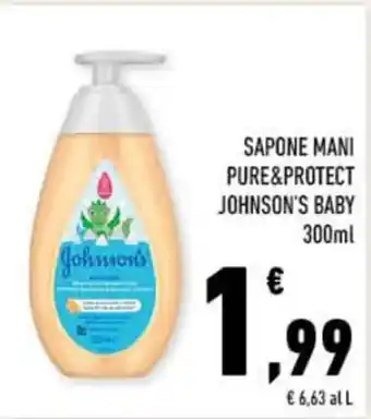 Conad SAPONE MANI PURE&PROTECT JOHNSON'S BABY 300ml offerta