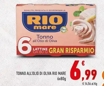 Conad TONNO ALL'OLIO DI OLIVA RIO MARE 6x80g offerta