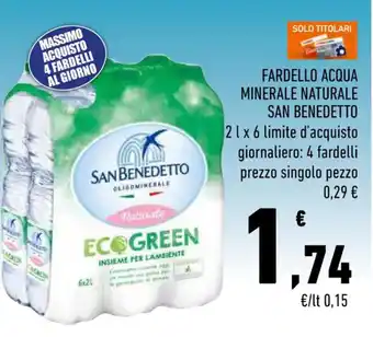 Conad FARDELLO ACQUA MINERALE NATURALE SAN BENEDETTO 2 l x 6 offerta