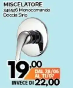 Orizzonte Miscelatore 345526 Monocamando Doccia Srio offerta