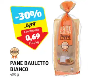 ALDI LA CESTA PANE BAULETTO BIANCO 400 g offerta