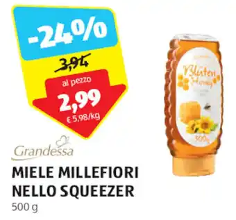 ALDI Grandessa MIELE MILLEFIORI NELLO SQUEEZER 500 g offerta