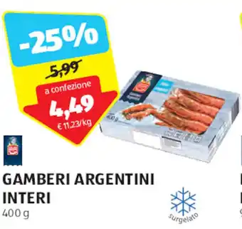 ALDI GAMBERI ARGENTINI INTERI 400 g offerta