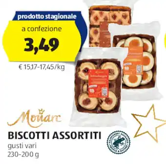 ALDI Monarc BISCOTTI ASSORTITI gusti vari 230-200 g offerta