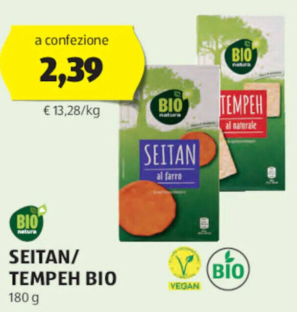 BIO natura SEITAN/ TEMPEH BIO 180 g offerta di ALDI