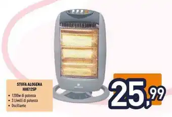 Unieuro Electroline STUFA ALOGENA HHE125P offerta