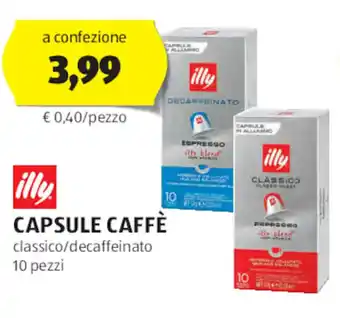 ALDI illy CAPSULE CAFFÈ classico/decaffeinato 10 pezzi offerta