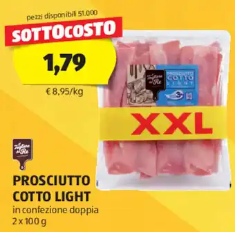 ALDI PROSCIUTTO COTTO LIGHT in confezione doppia 2 x 100 g offerta