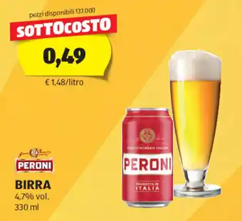 ALDI PERONI BIRRA 4,7% vol. 330 ml offerta