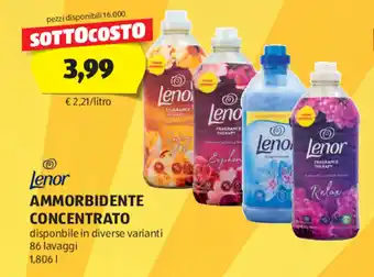 ALDI Lenor AMMORBIDENTE CONCENTRATO 86 lavaggi 1,806 l offerta