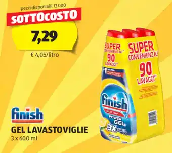 ALDI finish GEL LAVASTOVIGLIE 3 x 600 ml offerta
