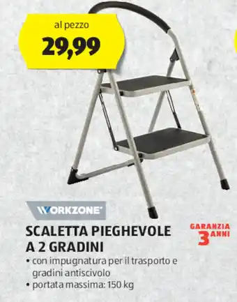 ALDI WORKZONE SCALETTA PIEGHEVOLE A 2 GRADINI offerta
