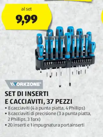 ALDI WORKZONE SET DI INSERTI E CACCIAVITI, 37 PEZZI offerta