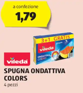 ALDI vileda SPUGNA ONDATTIVA COLORS 4 pezzi offerta
