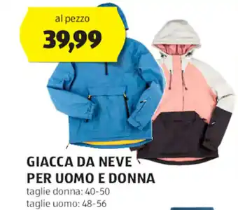 ALDI GIACCA DA NEVE PER UOMO E DONNA offerta