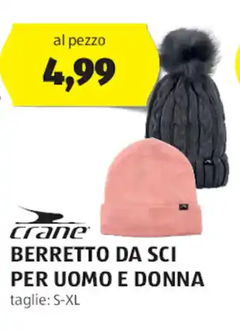 ALDI crane BERRETTO DA SCI PER UOMO E DONNA offerta