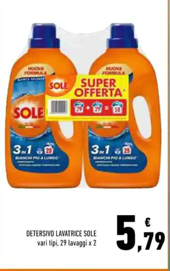 Conad DETERSIVO LAVATRICE SOLE vari tipi, 29 lavaggi x 2 offerta