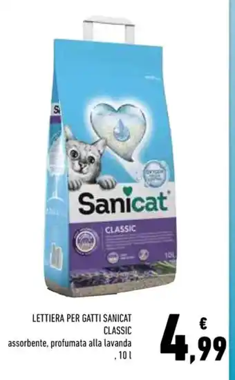 Conad LETTIERA PER GATTI SANICAT CLASSIC assorbente, profumata alla lavanda ,10 l offerta