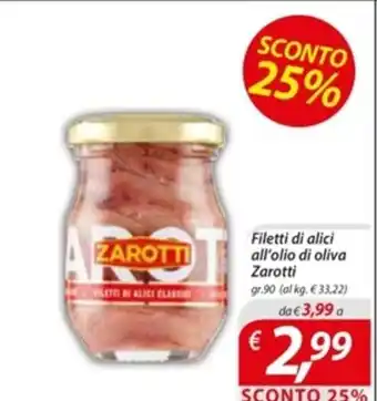 DiMeglio Filetti di alici all'olio di oliva Zarotti gr.90 offerta