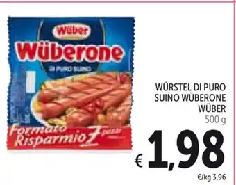 Spazio Conad Würstel Di Puro Suino Wüberone Wüber 500g offerta