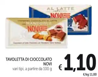 Spazio Conad Tavoletta Di Cioccolato Novi 100g offerta
